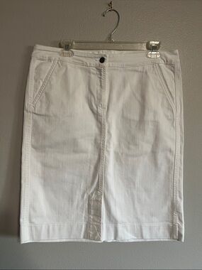 Eileen Fisher White Denim Pencil Skirt